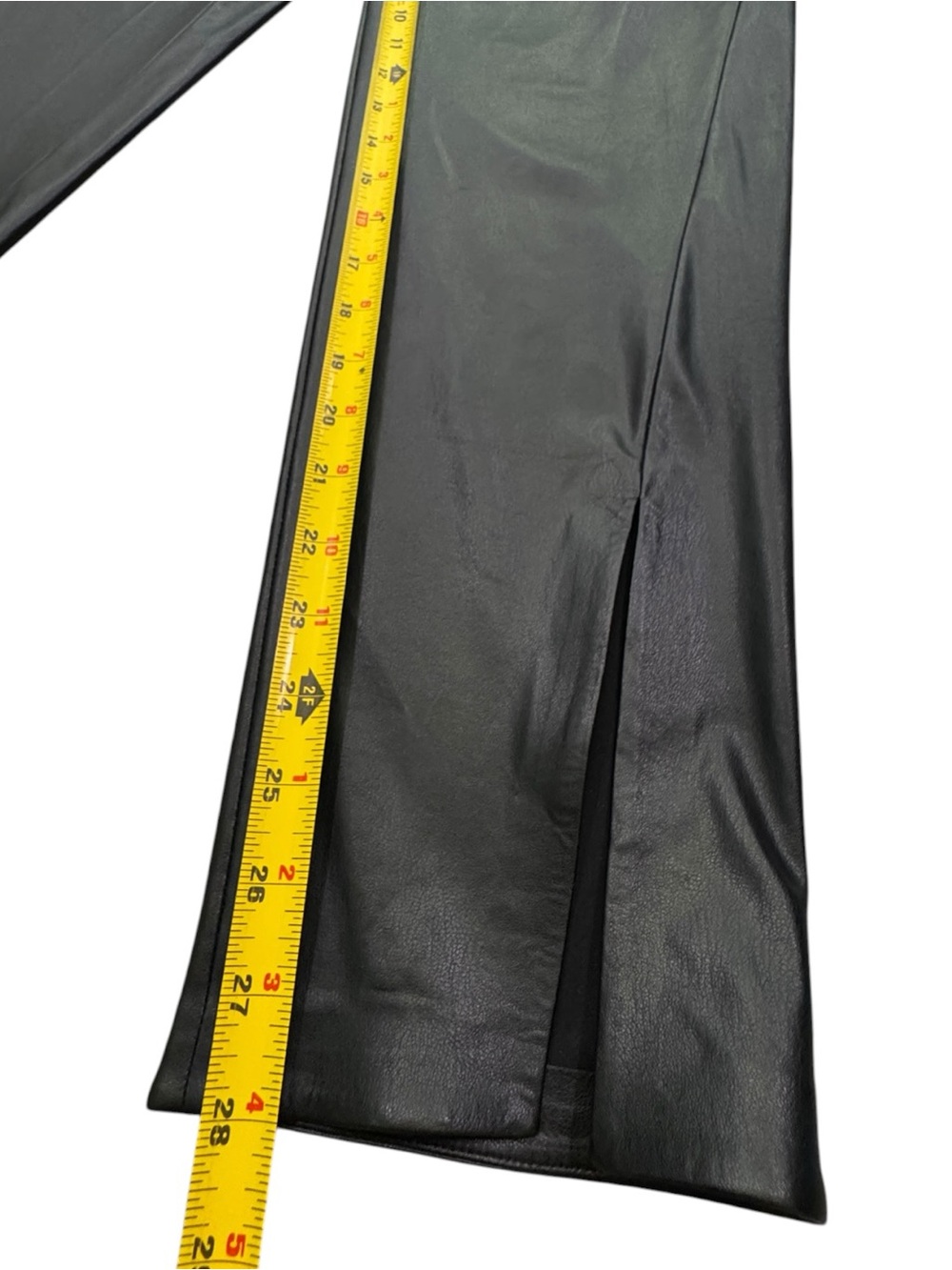 NEW! Theory Faux Leather Vegan Leather Tapered Pants with Slit Hem Black Size 2 - Picture 10 of 10